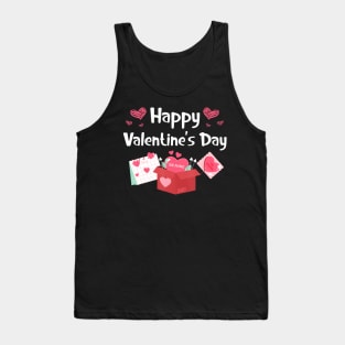 Happy Valentines Day Be Mine Cute Hearts VDay Pajama Tank Top